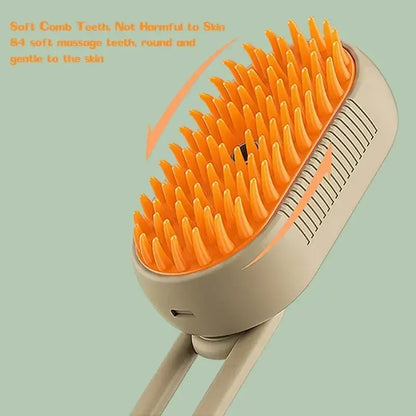 3 In1 Cat Steam Brush One-Touch Spray Pet Hair Removal Tool 360°Rotating Handle Cat Brush with Steam Silicone Massage Comb