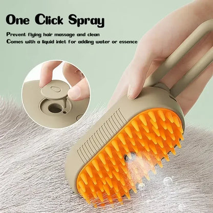 3 In1 Cat Steam Brush One-Touch Spray Pet Hair Removal Tool 360°Rotating Handle Cat Brush with Steam Silicone Massage Comb